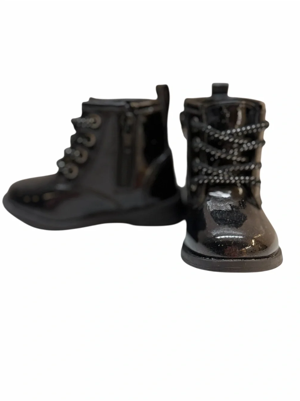 Lucky Brand Kristen Black Glitter Combat Boots Youth Size 6 NWOB